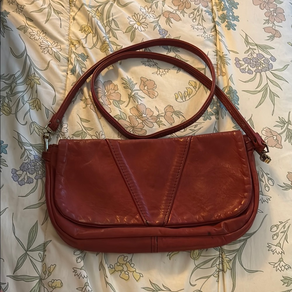Elegant Genuine Red Leather Women's Bag - William Teague